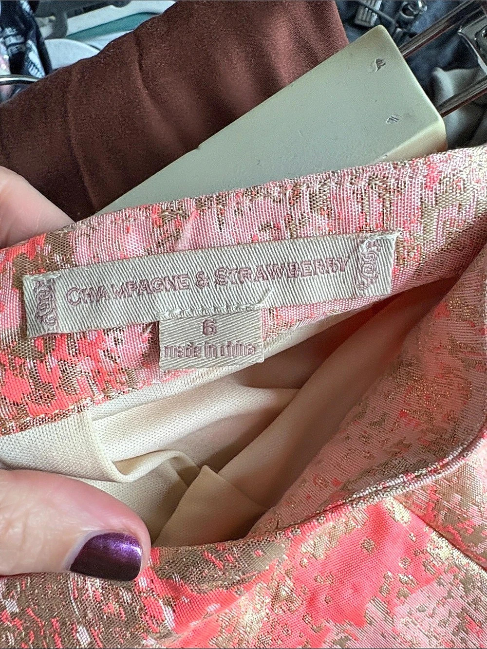 Anthropologie Brocade A-Line Skirt in Pink & Gold Size 6 Like New - Picture 3 of 8